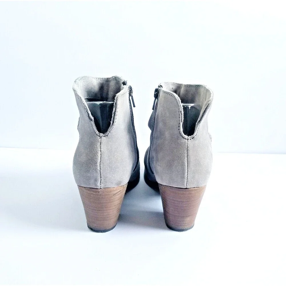 DIBA Women's Sandra Gray Suede Booties Sz 8 Heeled Ankle Boots